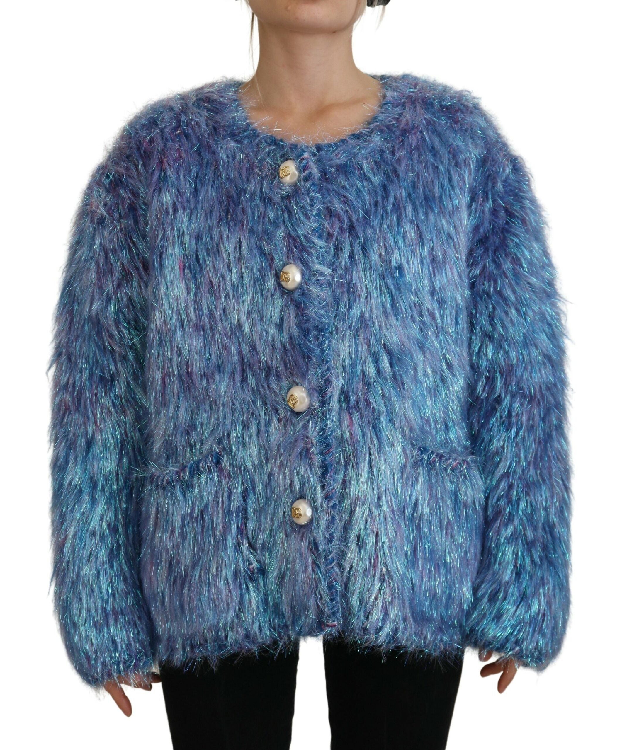 Dolce & Gabbana Multicolor Polyester Fringes Coat Jacket - Zeiniez