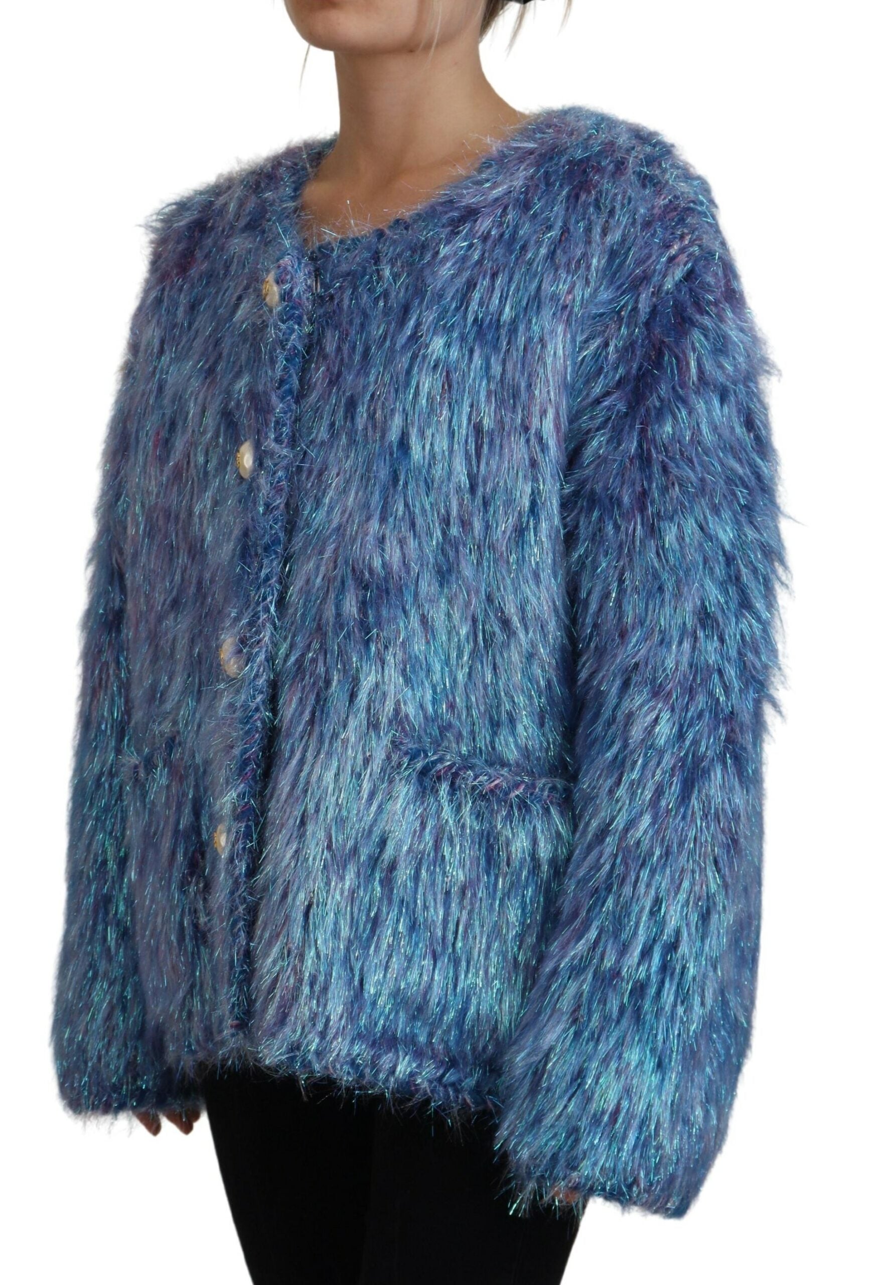 Dolce & Gabbana Multicolor Polyester Fringes Coat Jacket - Zeiniez