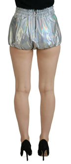 Dolce & Gabbana Silver Holographic High Waist Hot Pants Shorts - Zeiniez