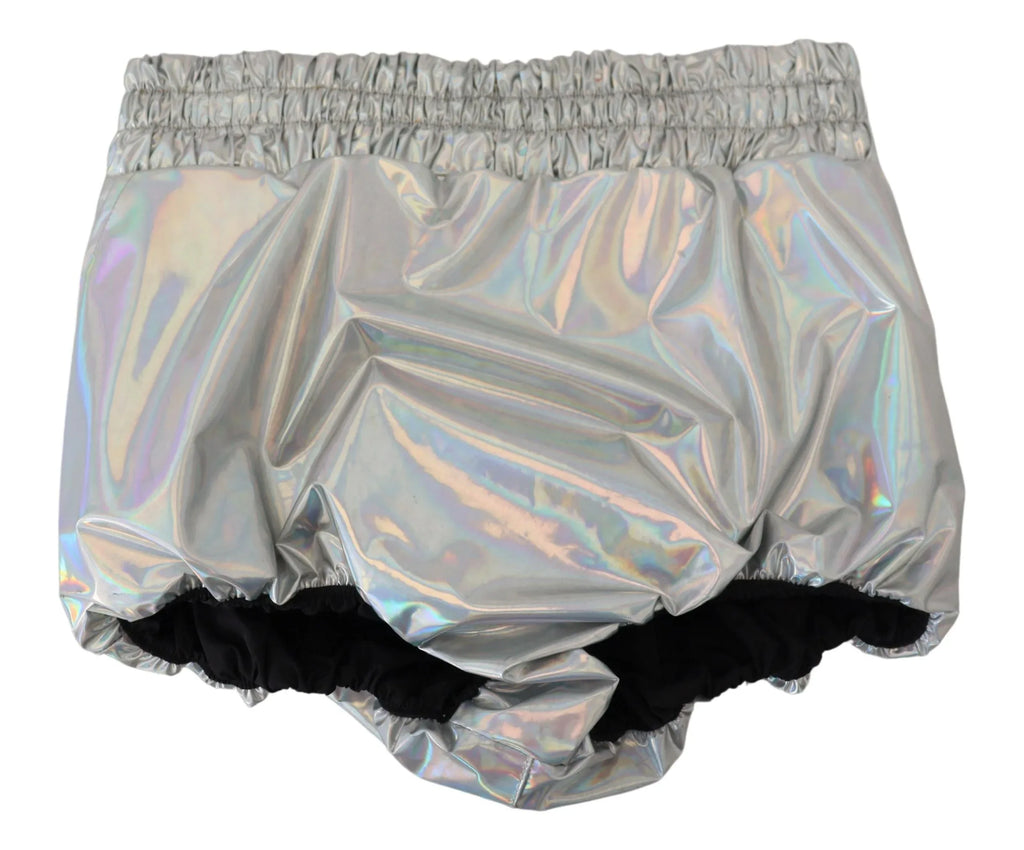 Dolce & Gabbana Silver Holographic High Waist Hot Pants Shorts - Zeiniez