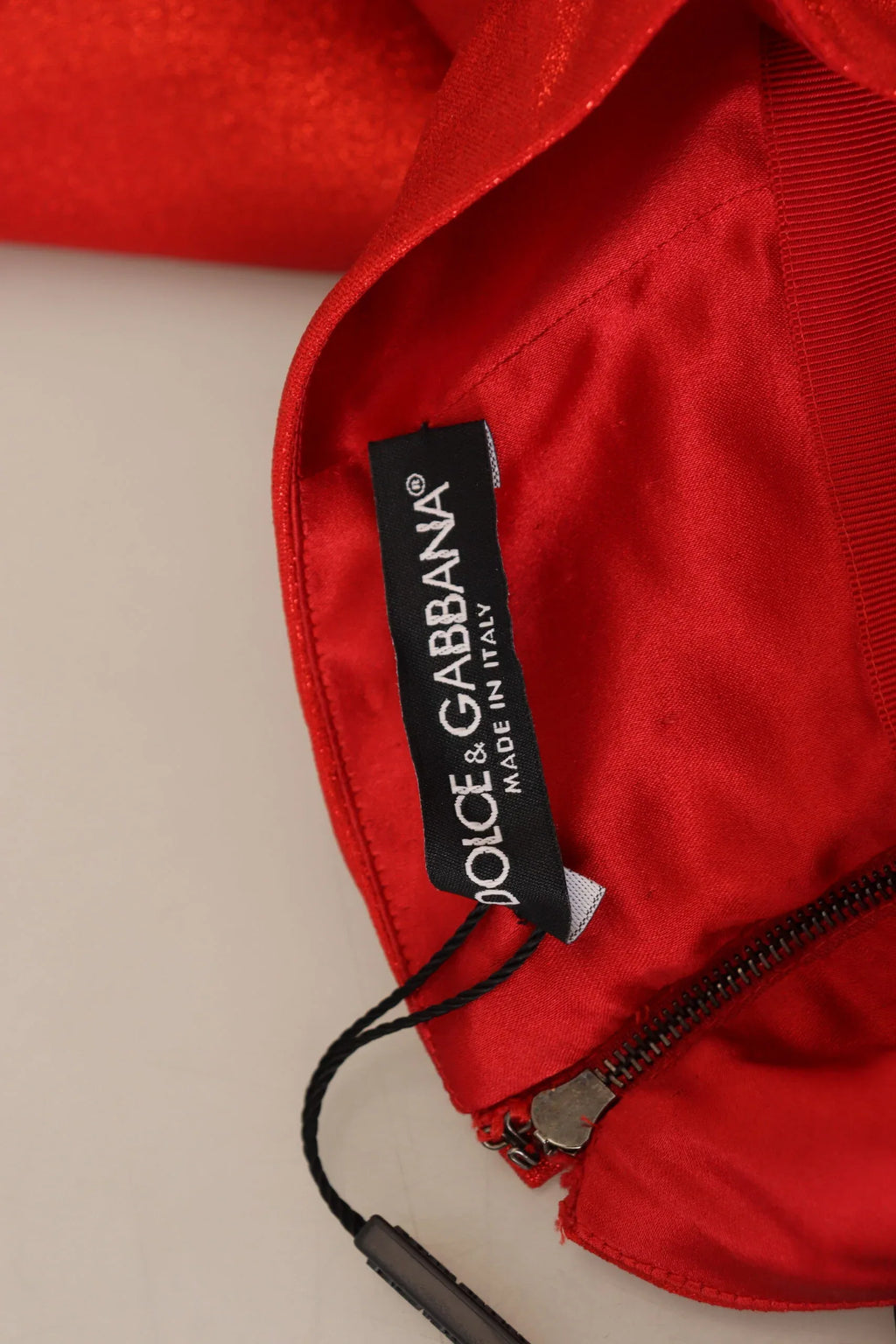 Dolce & Gabbana Metallic Red High Waist Polyester Mini Skirt - Zeiniez