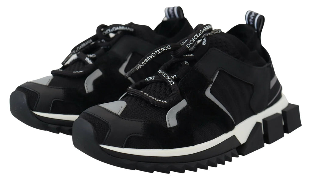 Dolce & Gabbana Black Mesh Sorrento Trekking Sneakers Shoes - Zeiniez