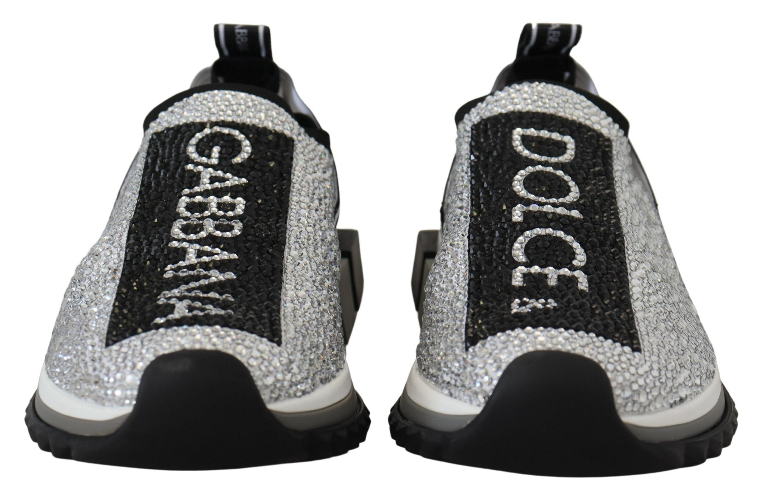 Dolce & Gabbana Silver Rhinestones Sorrento Sneakers Shoes - Zeiniez