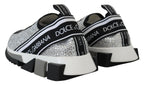 Dolce & Gabbana Silver Rhinestones Sorrento Sneakers Shoes - Zeiniez
