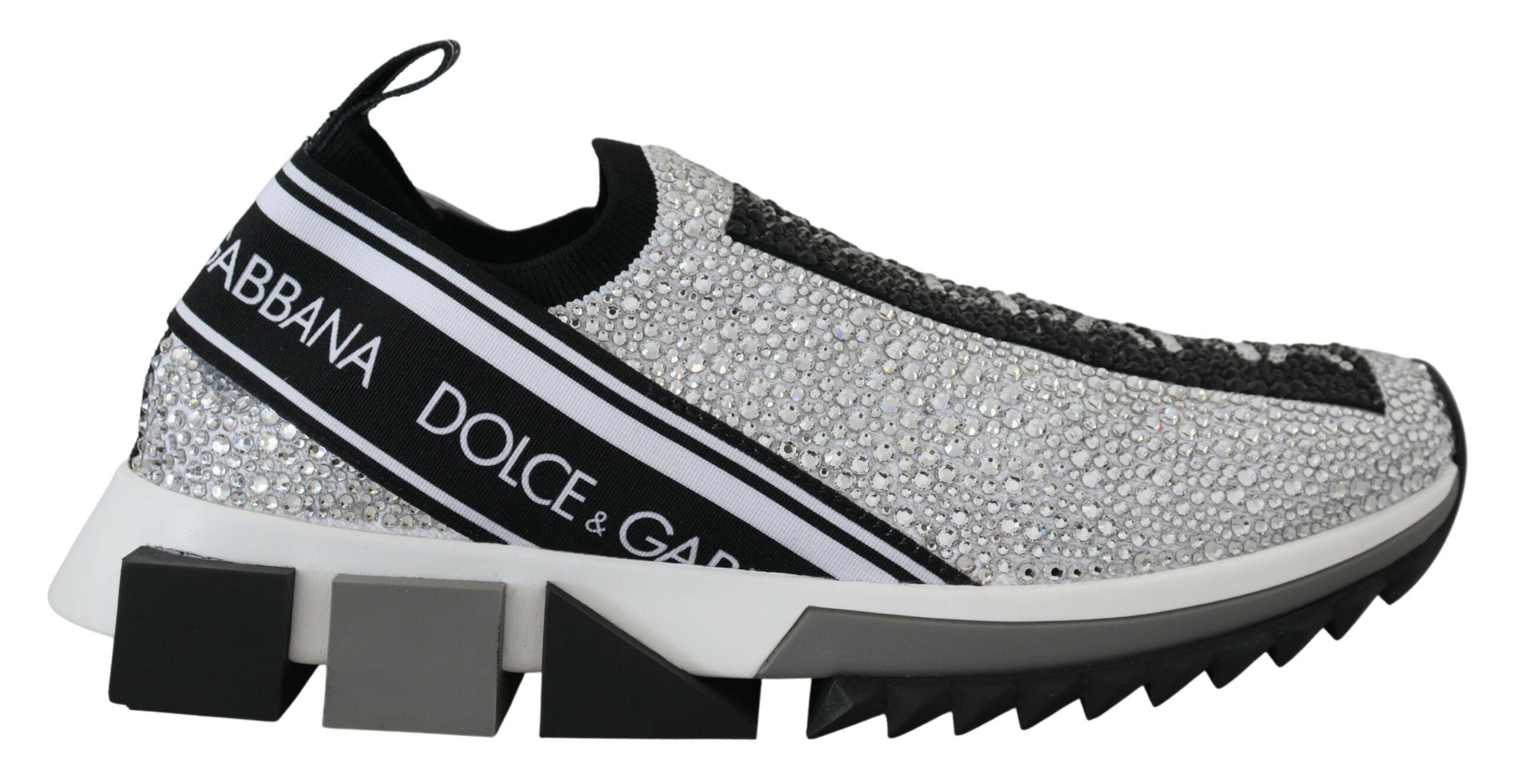 Dolce & Gabbana Silver Rhinestones Sorrento Sneakers Shoes - Zeiniez