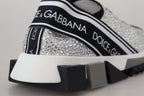 Dolce & Gabbana Silver Rhinestones Sorrento Sneakers Shoes - Zeiniez