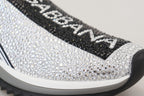 Dolce & Gabbana Silver Rhinestones Sorrento Sneakers Shoes - Zeiniez