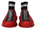 Dolce & Gabbana Red Bling Sorrento Sneakers Socks Shoes - Zeiniez