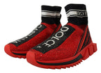 Dolce & Gabbana Red Bling Sorrento Sneakers Socks Shoes - Zeiniez