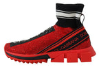 Dolce & Gabbana Red Bling Sorrento Sneakers Socks Shoes - Zeiniez