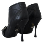 Dolce & Gabbana Black Devotion Quilted Buckled Ankle Boots Shoes - Zeiniez