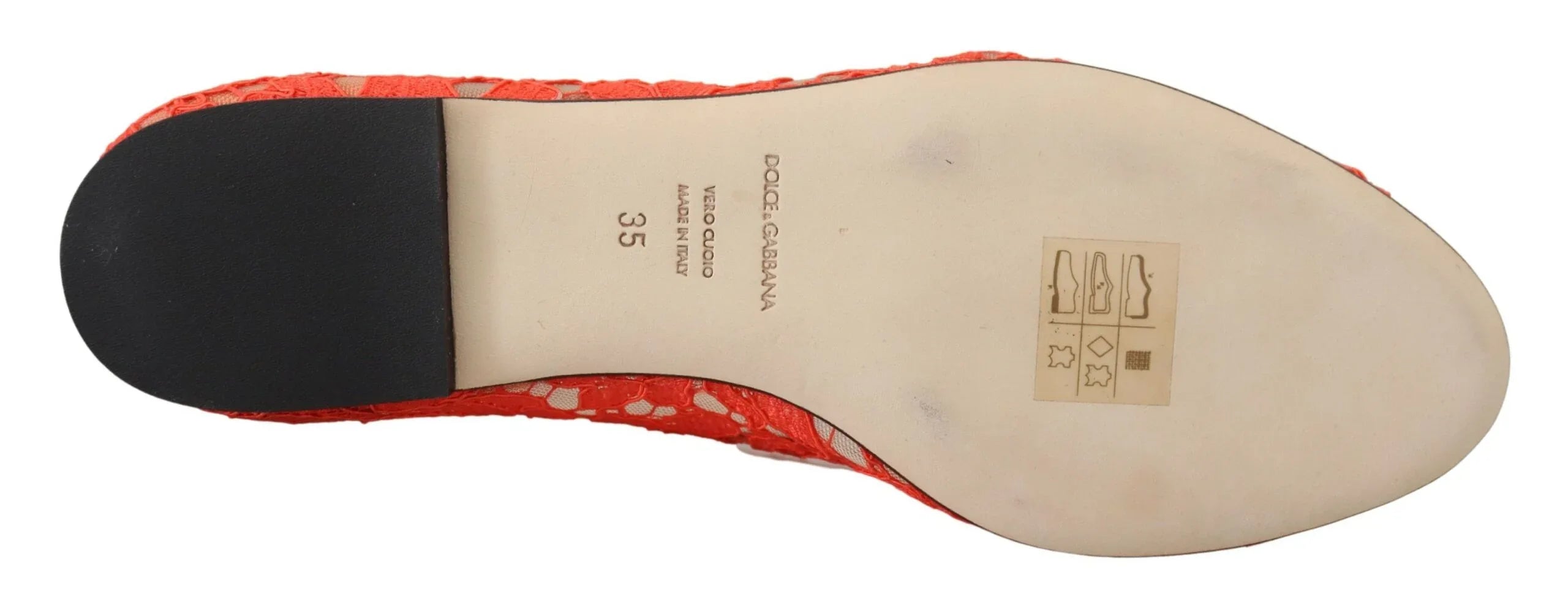 Dolce & Gabbana Red Taormina Lace Crystals Ballet Flats Shoes - Zeiniez