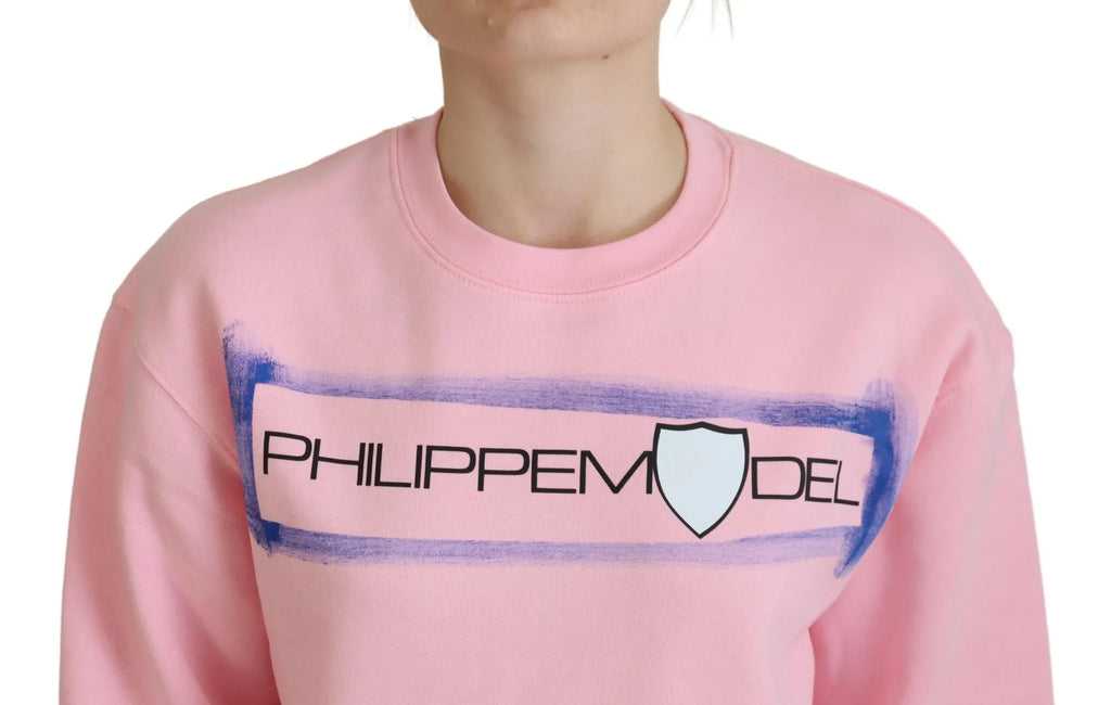 Philippe Model Pink Printed Long Sleeves Pullover Sweater - Zeiniez