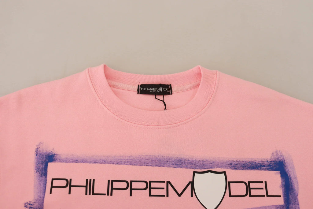 Philippe Model Pink Printed Long Sleeves Pullover Sweater - Zeiniez