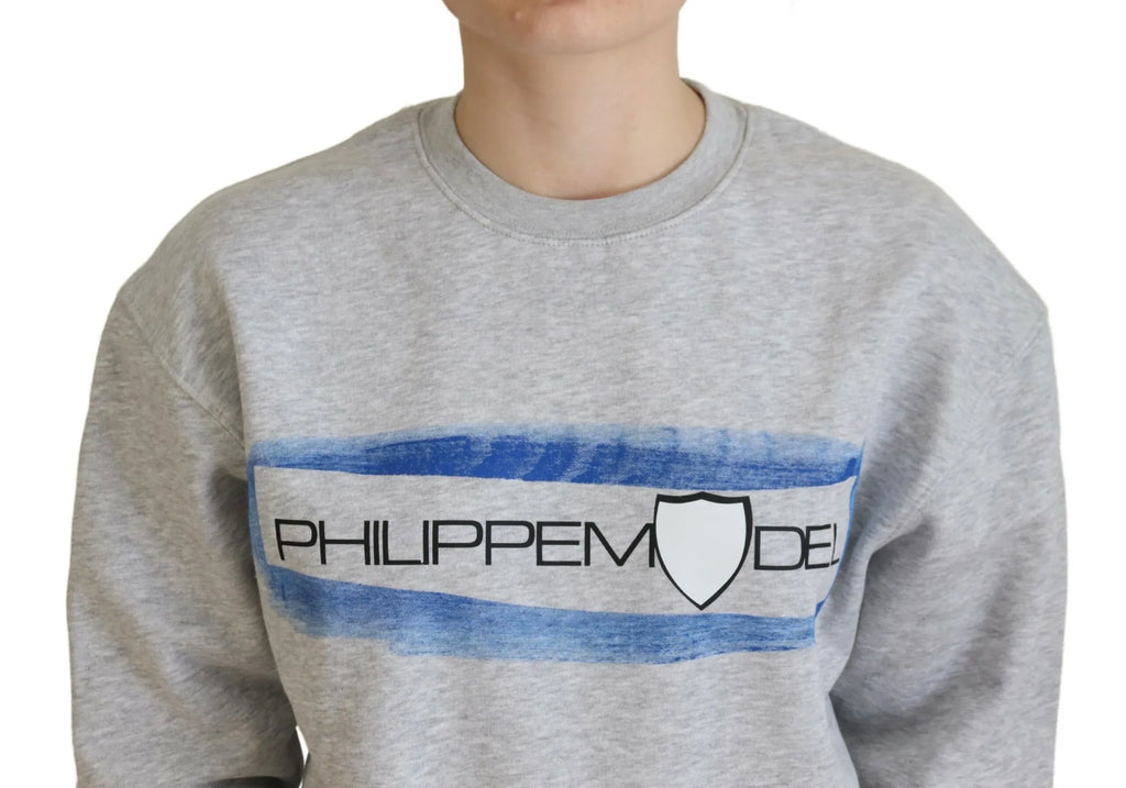 Philippe Model Gray Printed Long Sleeves Pullover Sweater - Zeiniez