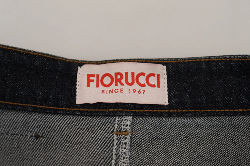 Fiorucci Dark Blue Washed Mid Waist Pencil Cut Denim Skirt - Zeiniez