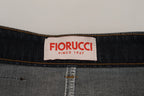 Fiorucci Dark Blue Washed Mid Waist Pencil Cut Denim Skirt - Zeiniez