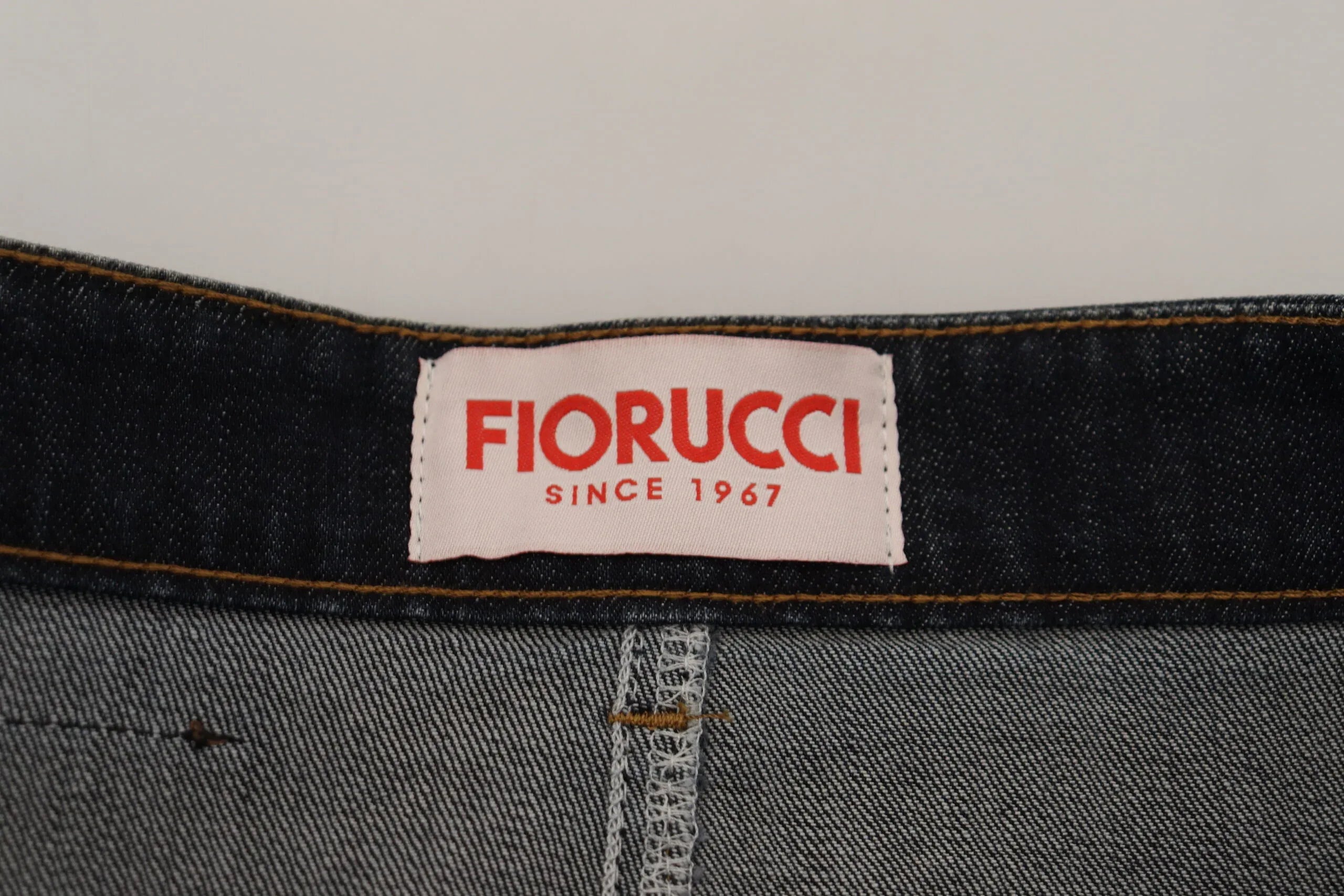 Fiorucci Dark Blue Washed Mid Waist Pencil Cut Denim Skirt - Zeiniez