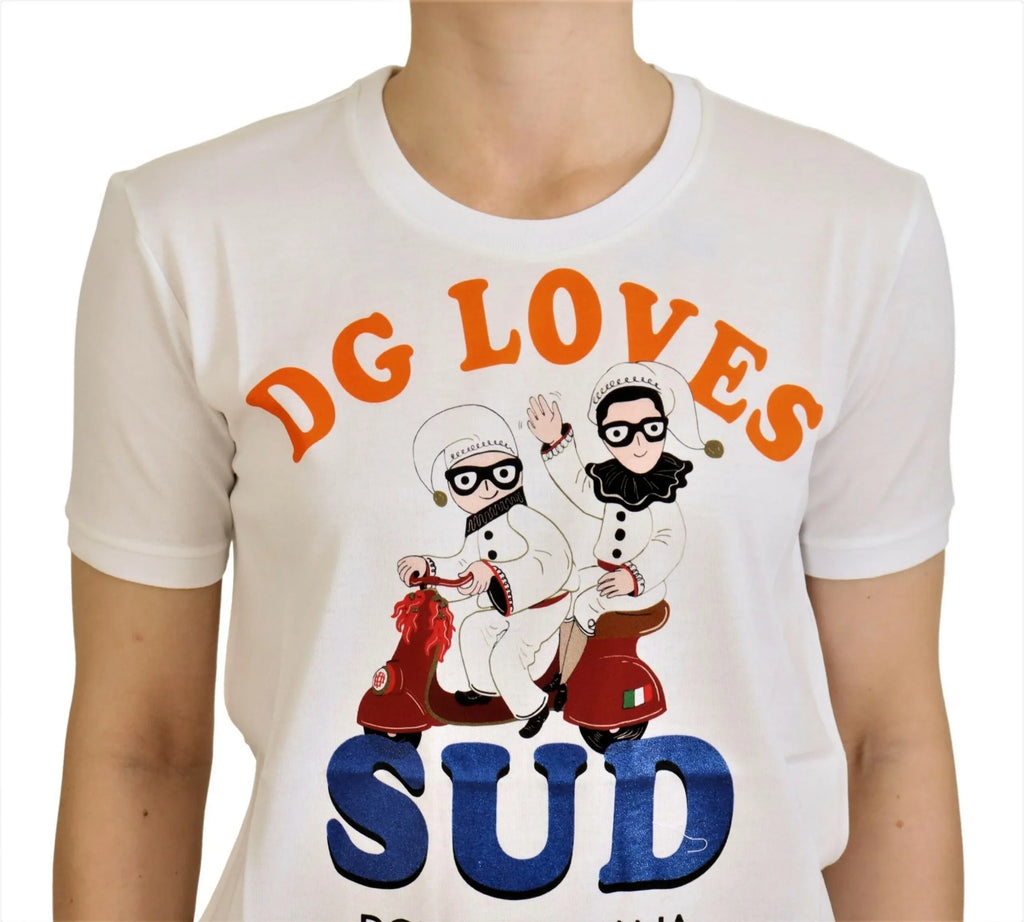 Dolce & Gabbana White Cotton DG Loves SUD T-shirt - Zeiniez
