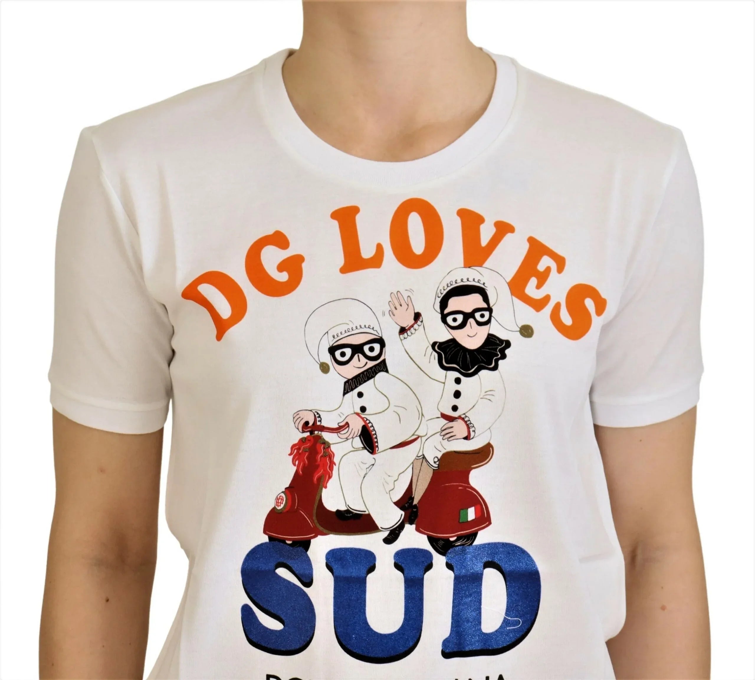 Dolce & Gabbana White Cotton DG Loves SUD T-shirt - Zeiniez