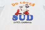 Dolce & Gabbana White Cotton DG Loves SUD T-shirt - Zeiniez