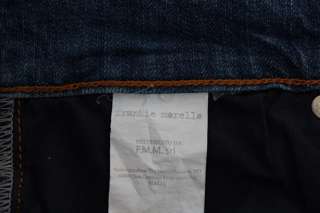 Frankie Morello Blue Wash Torn Dunfermile Slim Fit Jeans - Zeiniez
