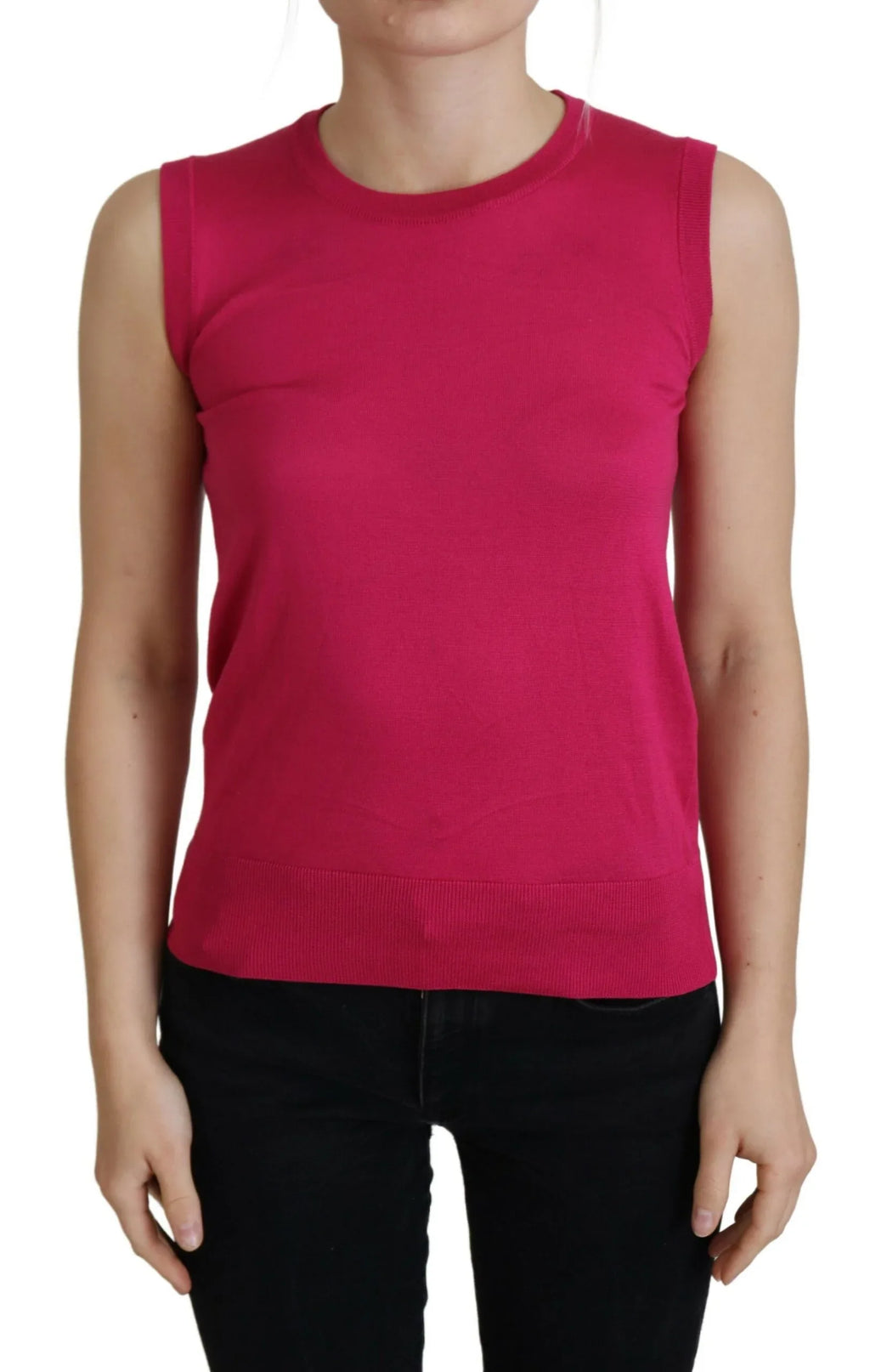 Dolce & Gabbana Pink Silk Vest Pullover Crewneck Tank Top - Zeiniez