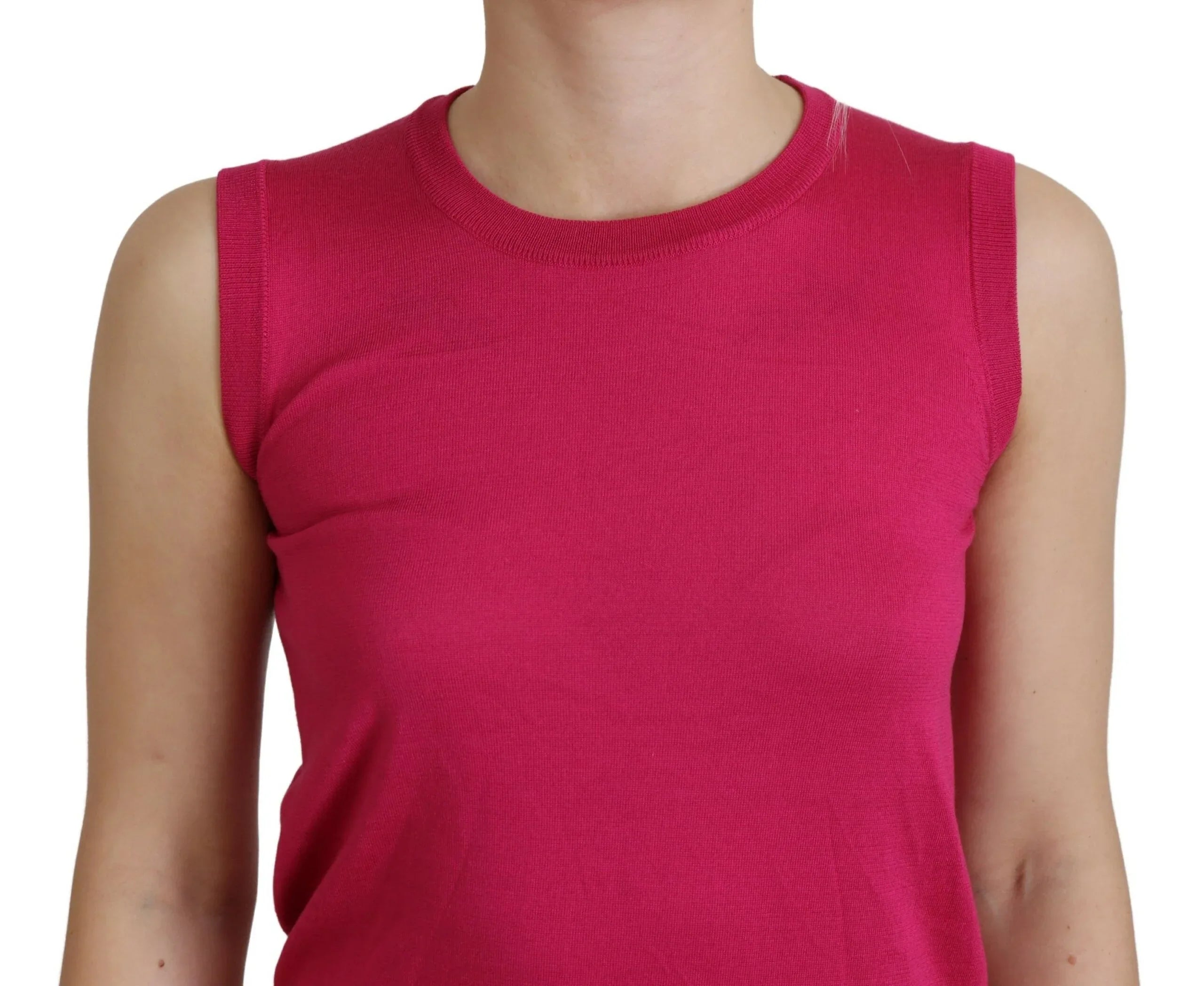 Dolce & Gabbana Pink Silk Vest Pullover Crewneck Tank Top - Zeiniez