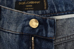Dolce & Gabbana Blue Tattered Skinny Denim Cotton Jeans - Zeiniez