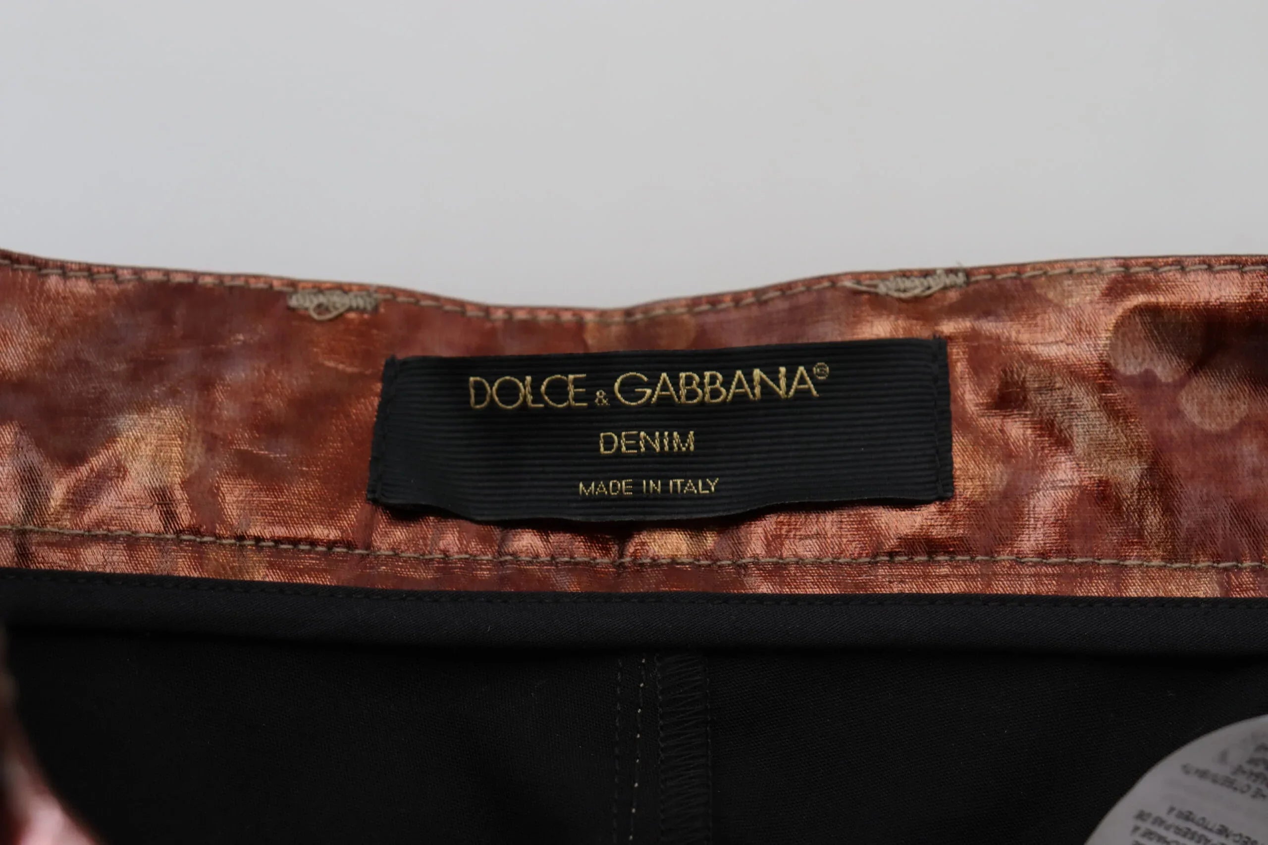 Dolce & Gabbana Metallic Bronze High Waist Skinny Jeans - Zeiniez