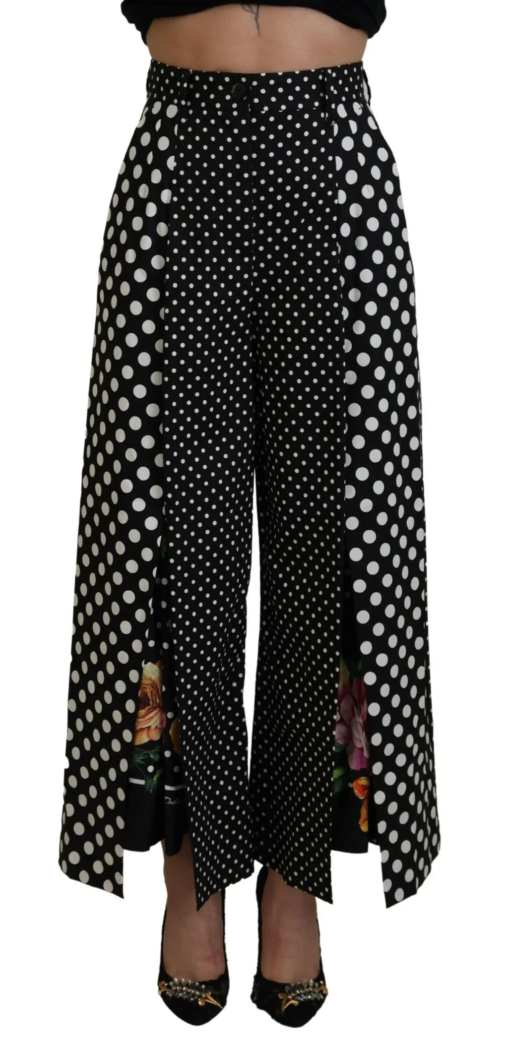Dolce & Gabbana Multicolor Polka Dots High Waist Pants - Zeiniez
