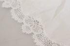 Dolce & Gabbana White Cotton Lace Trim Turtle Neck Blouse Top - Zeiniez