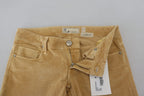 Acht Brown Cotton Corduroy Low Waist Women Casual Jeans - Zeiniez