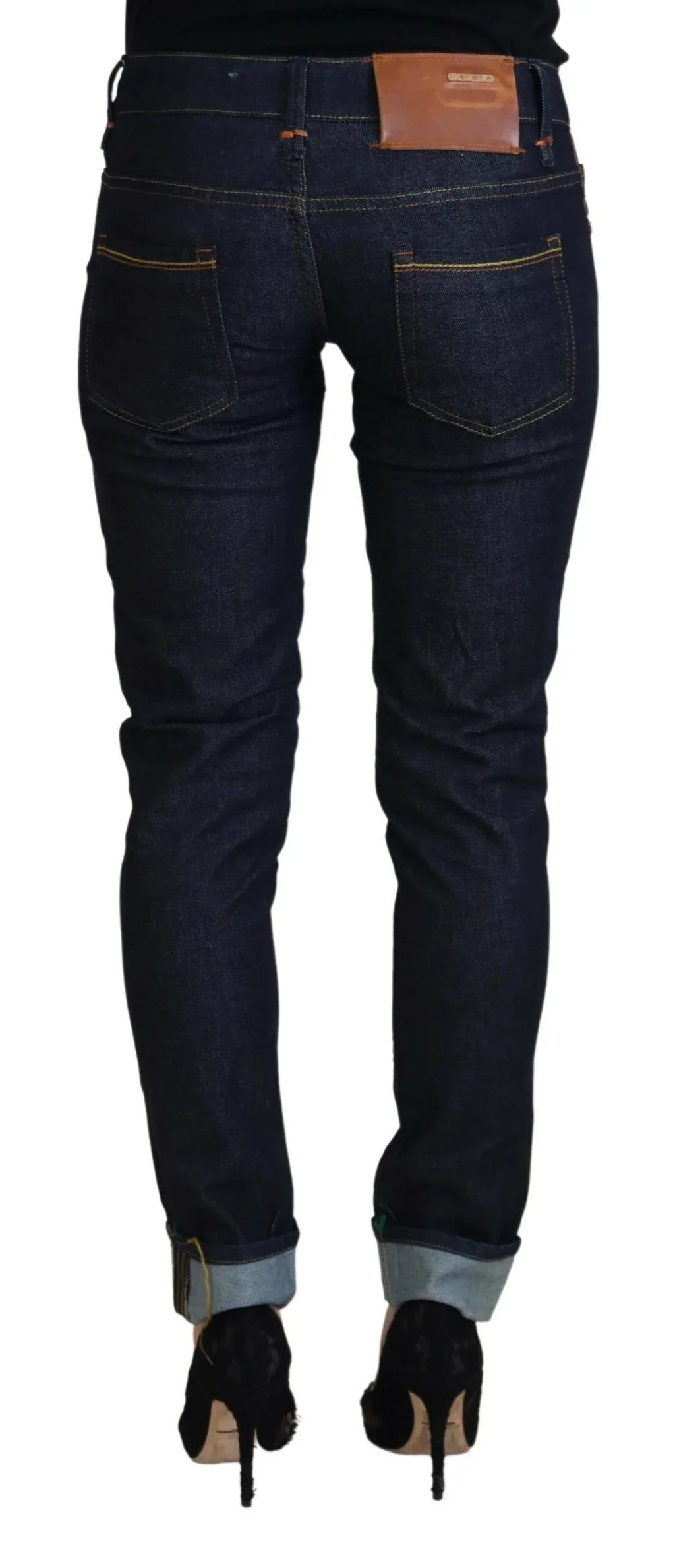 Acht Blue Cotton Low Waist Slim Fit Women Casual Jeans - Zeiniez