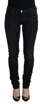 Acht Black Cotton Slim Fit Women Casual Denim Jeans - Zeiniez