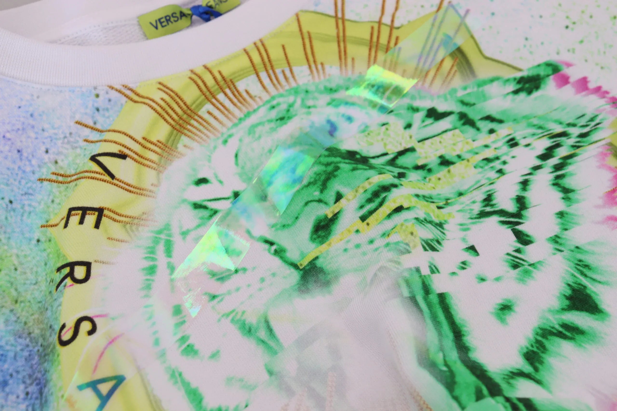 Versace Jeans White Graphic Print Long Sleeves Sweater - Zeiniez