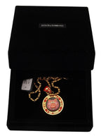 Dolce & Gabbana Gold Brass Chain SUPER PIG Pendant Logo Necklace - Zeiniez