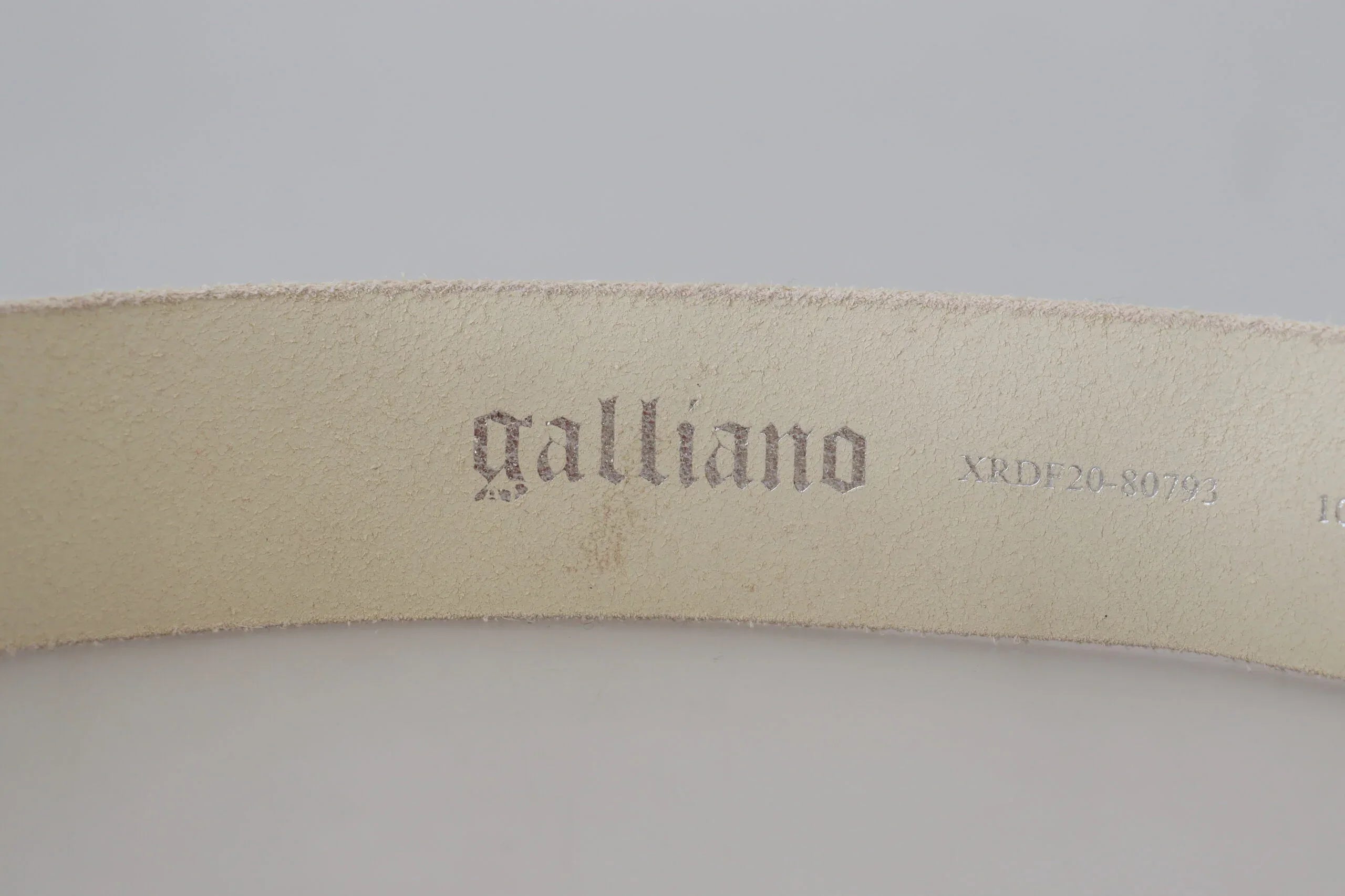 John Galliano Pink Leather Letter Logo Round Buckle Waist Belt - Zeiniez