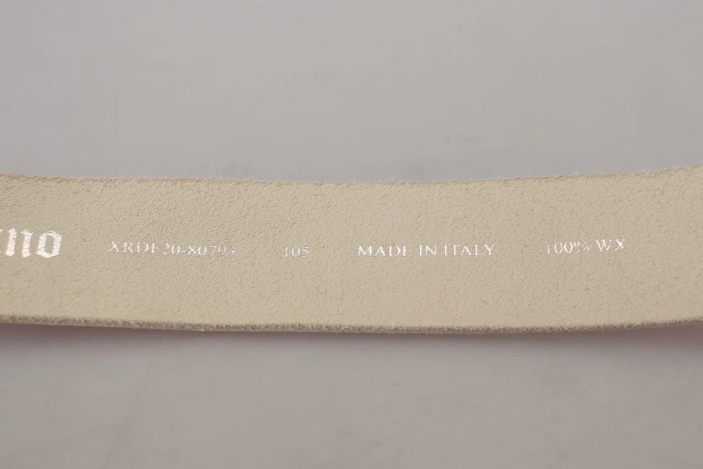 John Galliano Pink Leather Letter Logo Round Buckle Waist Belt - Zeiniez