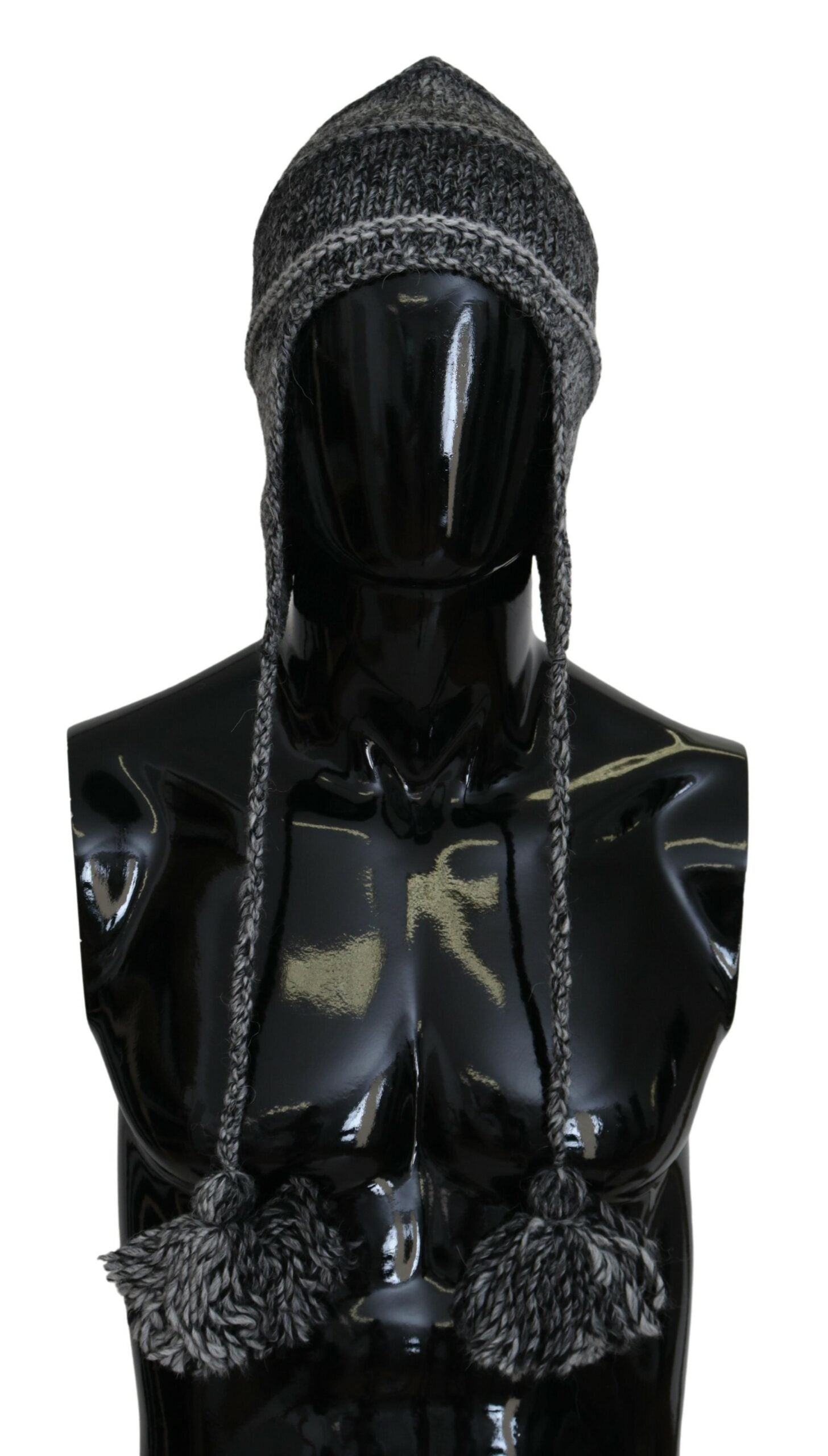 Dolce & Gabbana Gray Warm Fleece Ear Flaps Knit Beanie Hat - Zeiniez