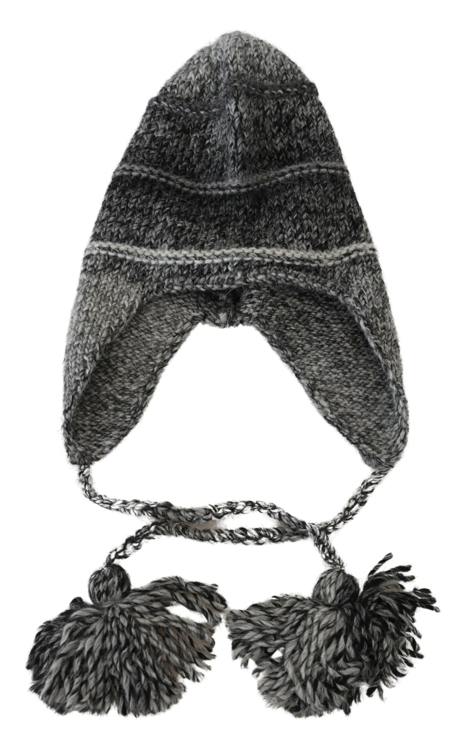 Dolce & Gabbana Gray Warm Fleece Ear Flaps Knit Beanie Hat - Zeiniez