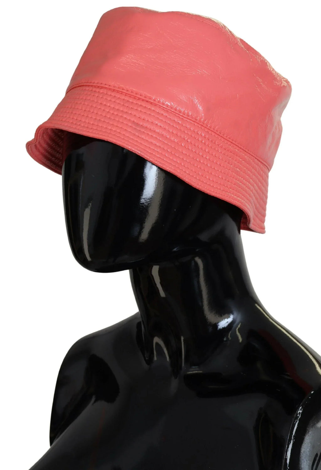 Dolce & Gabbana Peach Quilted Faux Leather Women Bucket Cap Hat - Zeiniez