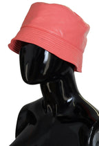 Dolce & Gabbana Peach Quilted Faux Leather Women Bucket Cap Hat - Zeiniez