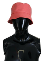 Dolce & Gabbana Peach Quilted Faux Leather Women Bucket Cap Hat - Zeiniez