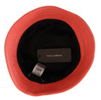 Dolce & Gabbana Peach Quilted Faux Leather Women Bucket Cap Hat - Zeiniez