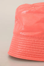 Dolce & Gabbana Peach Quilted Faux Leather Women Bucket Cap Hat - Zeiniez