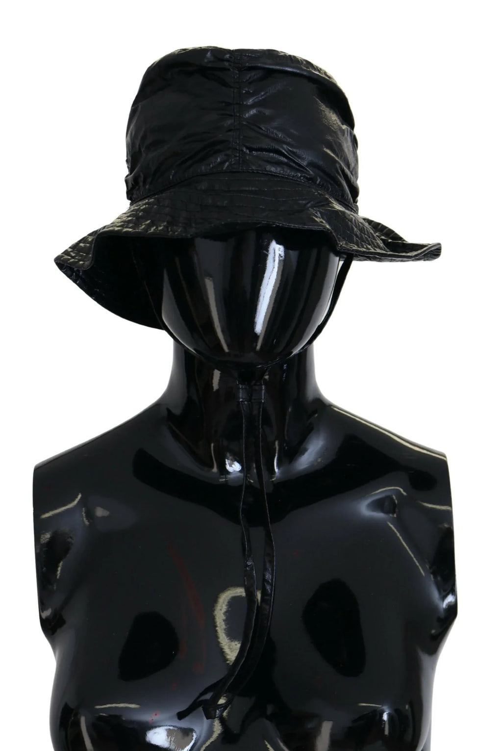 Dolce & Gabbana Black Quilted Faux Leather Women Bucket Cap Hat - Zeiniez