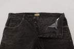 Costume National Gray Cotton Corduroy Men Casual Jeans - Zeiniez