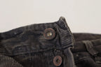 Costume National Gray Cotton Corduroy Men Casual Jeans - Zeiniez