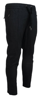 Dolce & Gabbana Gray Cotton Jogger Men Pants - Zeiniez